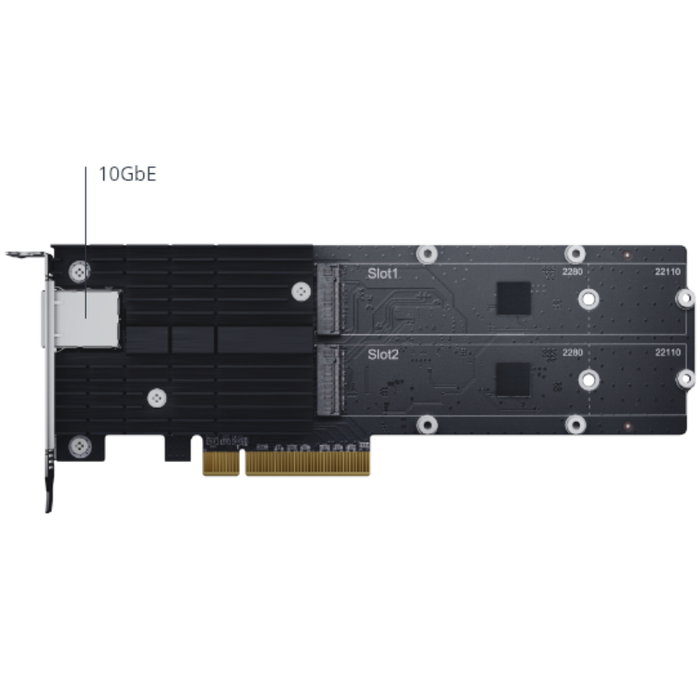 Synology E10M20-T1 Tarjeta de red 10 GbE con 2 ranuras SSD M.2 Synology E10M20-T1 Tarjeta de red 10 GbE con 2 ranuras SSD M.2
